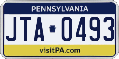 PA license plate JTA0493