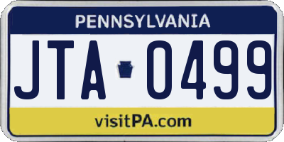 PA license plate JTA0499