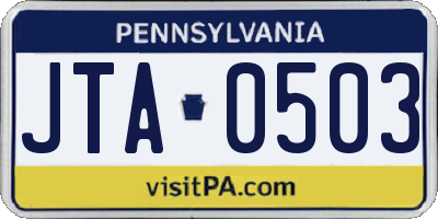 PA license plate JTA0503