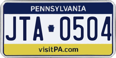 PA license plate JTA0504