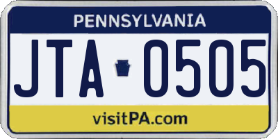 PA license plate JTA0505