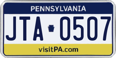 PA license plate JTA0507