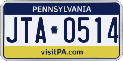 PA license plate JTA0514