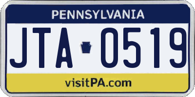 PA license plate JTA0519