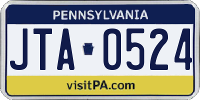 PA license plate JTA0524