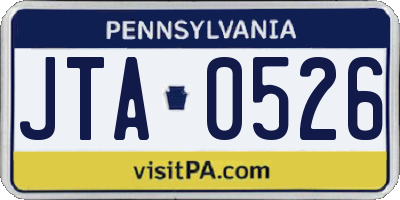 PA license plate JTA0526