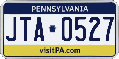 PA license plate JTA0527
