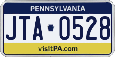 PA license plate JTA0528