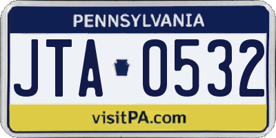 PA license plate JTA0532