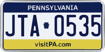 PA license plate JTA0535