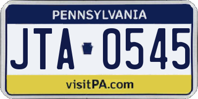 PA license plate JTA0545