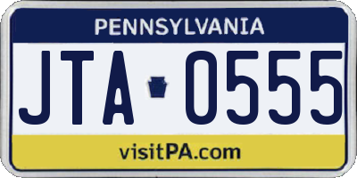 PA license plate JTA0555