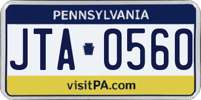 PA license plate JTA0560