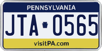 PA license plate JTA0565