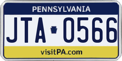 PA license plate JTA0566