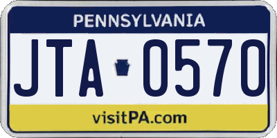 PA license plate JTA0570