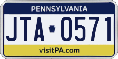 PA license plate JTA0571
