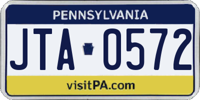 PA license plate JTA0572