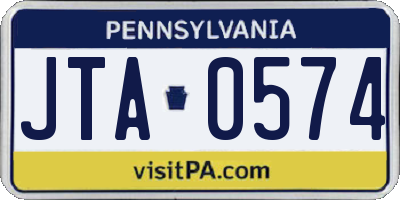 PA license plate JTA0574