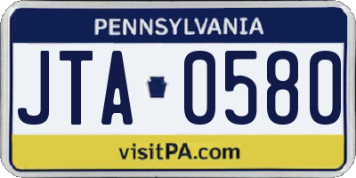 PA license plate JTA0580