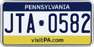 PA license plate JTA0582