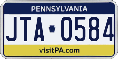 PA license plate JTA0584