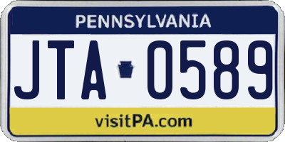 PA license plate JTA0589
