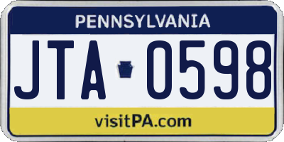 PA license plate JTA0598
