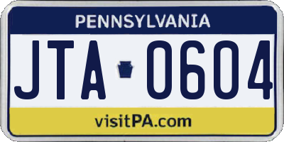 PA license plate JTA0604