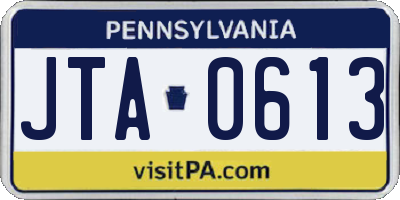 PA license plate JTA0613