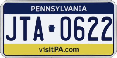 PA license plate JTA0622
