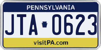 PA license plate JTA0623