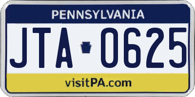 PA license plate JTA0625