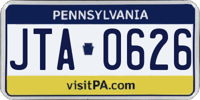 PA license plate JTA0626