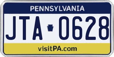 PA license plate JTA0628
