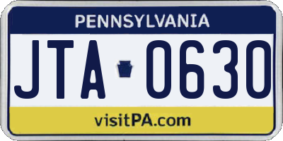 PA license plate JTA0630