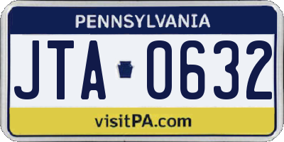 PA license plate JTA0632