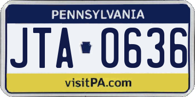 PA license plate JTA0636