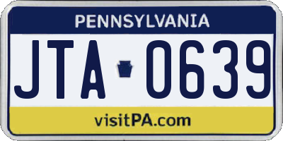 PA license plate JTA0639