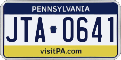 PA license plate JTA0641