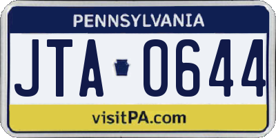 PA license plate JTA0644