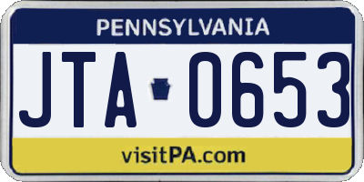 PA license plate JTA0653