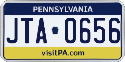PA license plate JTA0656