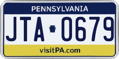 PA license plate JTA0679