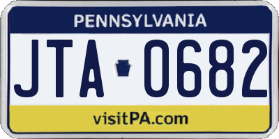 PA license plate JTA0682