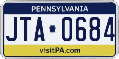 PA license plate JTA0684