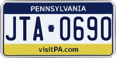PA license plate JTA0690