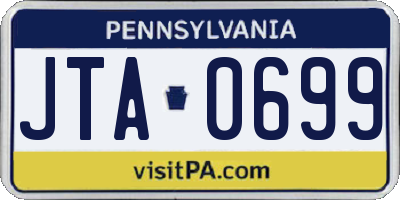 PA license plate JTA0699