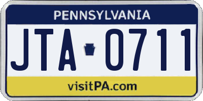 PA license plate JTA0711