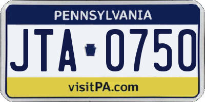 PA license plate JTA0750